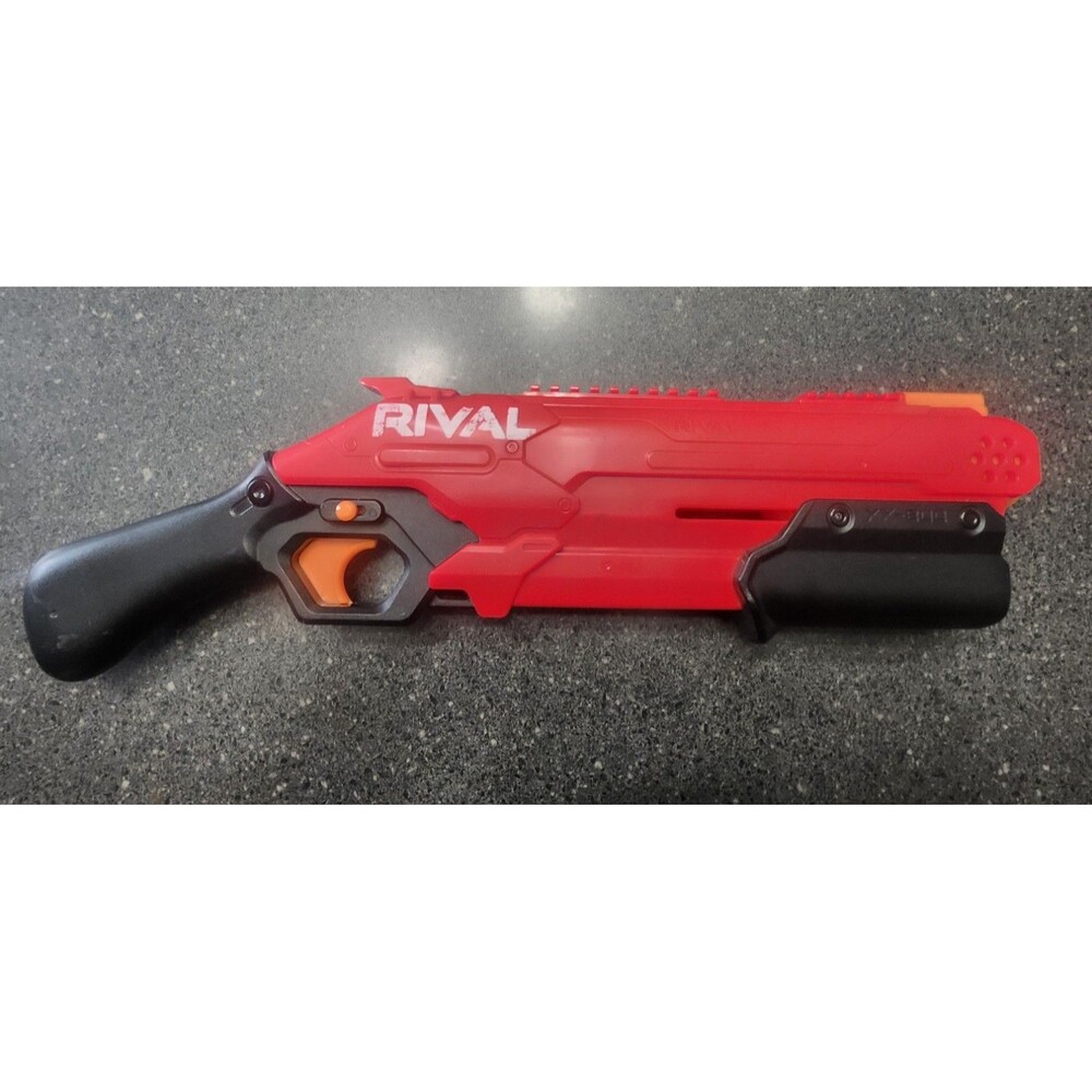 This is a Nerf Rival Takedown XX-800 blaster in red.It features pump-action